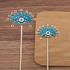 Flower Alloy Enamel Hair Stick Finding PW-WG8155A-06-1