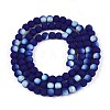 Frosted Opaque Glass Beads Strands GLAA-T032-P4mm-MBB03-2