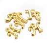 Golden Plated Alloy Letter Pendants PALLOY-J718-01G-H-2