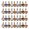 36Pcs 9 Styles Natural Mixed Gemstone European Dangle Charms PALLOY-AB00244-1