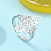 Non-Tarnish 304 Stainless Steel Witch Knot Open Cuff Rings for Women LS-AJEW-U005-01P-1