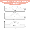 DICOSMETIC 3Pcs 3 Styles Transparent Acrylic Router Templates DIY-DC0002-75-2