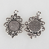 Tibetan Style Filigree Alloy Pendant Cabochon Settings TIBEP-N003-58AS-2