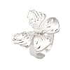 Butterfly Alloy Open Cuff Rings for Women RJEW-U006-06B-P-2