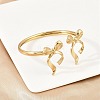 304 Stainless Steel Cuff Bangles for Women BJEW-A147-01C-G-3
