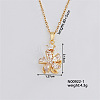 Elegant Vintage Windmill Brass Micro Pave Cubic Zirconia Pendant Necklaces OX5726-1-1
