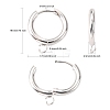 201 Stainless Steel Huggie Hoop Earring Findings STAS-P283-01D-S-4