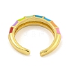 Rack Plated Brass Enamel Open Cuff Rings RJEW-Z042-03G-3