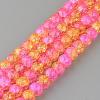 Synthetic Crackle Quartz Beads Strands GLAA-S135-6mm-14-1
