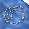 Brass Oval Ball Chain Necklaces for Men Women NJEW-L012-03P-2