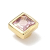 Square Brass Micro Pave Cubic Zirconia Cabochons KK-P345-13G-E01-2
