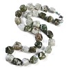 Dyed Natural White Jade Imitation Tourmaline Nuggets Beaded Necklaces for Women Men NJEW-K388-01K-1