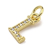 Initial Letter Brass with Cubic Zirconia Charms KK-Q814-26L-G-2