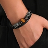 Black PU Leather Cord Braided Bracelets PW-WG503E5-02-4