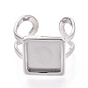 304 Stainless Steel Open Cuff Ring Components STAS-S080-041H-P-2