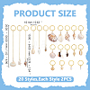 40Pcs 20 Styles Shell Hair Styling Tools OHAR-WR00002-2