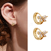 1 Pair Brass Crystal Rhinestone Hoop Earrings EJEW-LP0009-16G-1