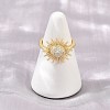 Sun Brass Micro Pave Cubic Zirconia Cuff Open Rings for Women CU-CBA0A21-05G-2