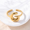 304 Stainless Steel Open Cuff Rings for Women RJEW-M060-01G-07-2