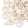 Olycraft Laser Cut Hollow Cottonwood Pendants WOOD-OC0001-52-4