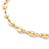 Brass Coffee Bean Chain Anklets AJEW-AN00420-2