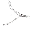 304 Stainless Steel Rhombus Link Chain Necklace for Men Women STAS-B039-03P-3