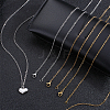 Beebeecraft 20Pcs 2 Colors Ion Plating(IP) 304 Stainless Steel Cable Chain Necklaces Set MAK-BBC0001-11B-4