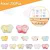 200Pcs Gradient Color Transparent Acrylic Beads MACR-FS0002-02-5