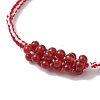 Natural Carnelian Beaded Braided Bead Bracelets BJEW-MZ00253-01-3