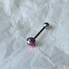 Gradient Color Flat Round Scale Stainless Steel Enamel Straight Barbell 15 Gauge Piercing Tongue Rings for Women Men WGF798A-48-1