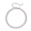 2Pcs 304 Stainless Steel Figaro Chains & Cuban Link Chains Bracelets Sets for Women BJEW-JB13276-3