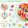 200Pcs 2 Style  Frosted and Transparent Acrylic Beads FACR-PH0001-03-6