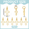 36PCS Brass Tiny Cross Charms KK-BC0014-41G-2