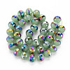 Electroplate Opaque Solid Color Glass Beads Strands EGLA-N006-031-B03-2