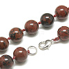 Natural Mahogany Obsidian Beaded Necklaces NJEW-S405-20-2