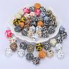 Colorful Pattern Printed Silicone Focal Beads LS-SI-JX0022A-05-5
