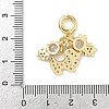 Brass Micro Pave Clear Cubic Zirconia European Dangle Charms KK-K368-30G-3