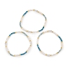Natural Apatite & Quartz Crystal & Cultured Freshwater Pearl Beaded Bracelets for Women BJEW-JB13713-1