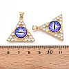 Brass Micro Pave Clear Cubic Zirconia Pendants for Women KK-T070-90A-01-3