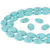  2 Strands Flat Oval Synthetic Turquoise Stone Beads Strands TURQ-NB0001-10-1