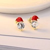 Zinc Alloy Enamel Santa Hat Stud Earrings FS-WGF8A0B-01-4