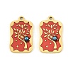 304 Stainless Steel Enamel Pendants STAS-H251-03A-01-1