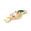 Brass Micro Pave Cubic Zirconia Pendants X-KK-P233-02G-3