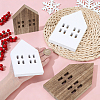 4Pcs 4 Styles Miniature Wood House Sculpture Display Decorations DJEW-GA0001-97-3