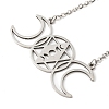 201 Stainless Steel Triple Moon Goddess Pendant Necklace with Cable Chains NJEW-Q317-36P-2