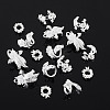 20Pcs 4 Styles Alloy Bead Caps & Pendant Cabochons Settings FIND-TA0010-07-4