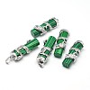 Column with Dragon Platinum Plated Brass Natural Malachite Pendants G-F228-23M-RS-1