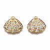 Brass Micro Pave Clear Cubic Zirconia Charms KK-T056-81G-NF-1