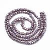 Electroplate Opaque Solid Color Glass Beads Strands EGLA-Q112-B15-2