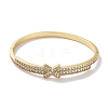 Brass Micro Pave Clear Cubic Zirconia Hinged Bangles for Women BJEW-Z061-22A-2